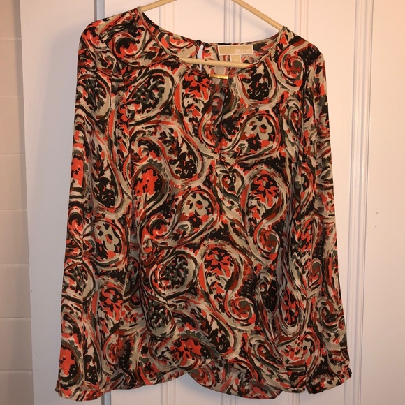 Michael Kors Tops - Michael Kors Orange Paisley Blouse